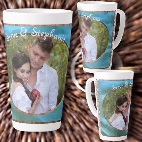 Wood Frame Water Flowing Love 0329 Latte Mug