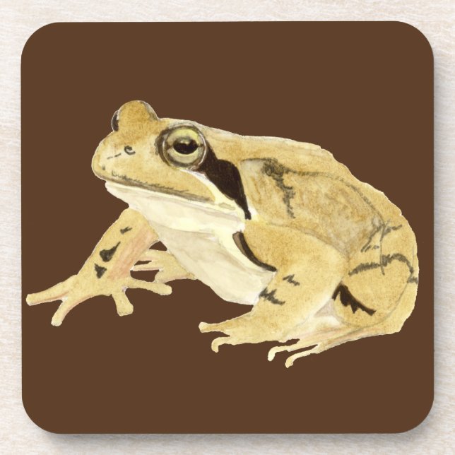 Wood Frog Beverage Coaster (Front)