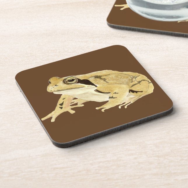 Wood Frog Beverage Coaster (Left Side)