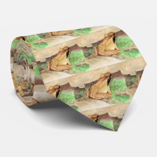 Wood Frog Watercolor Neck Tie