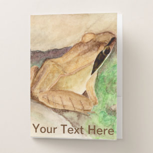 Wood Frog Watercolor Pocket Folder