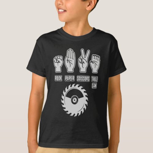 Wood Gift  Rock Paper Scissors Table Saw T_Shirt