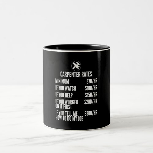 Wood Gift  Table Carpenter Rates Two_Tone Coffee Mug