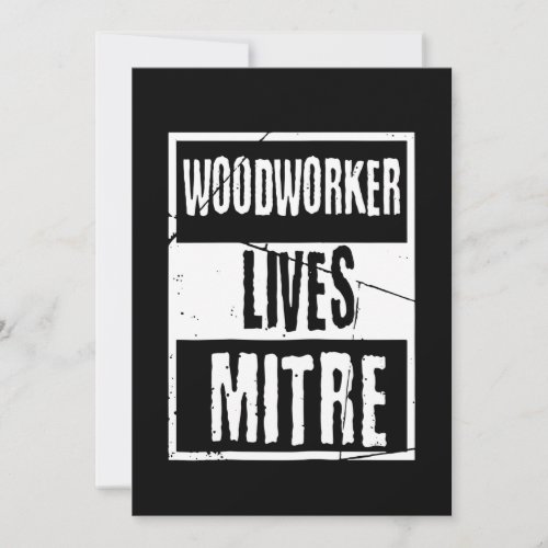 Wood Gift  Woodworker Lives Mitre Gift Lover Thank You Card