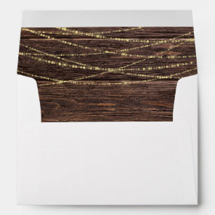 Wood & Gold String Lights Envelope