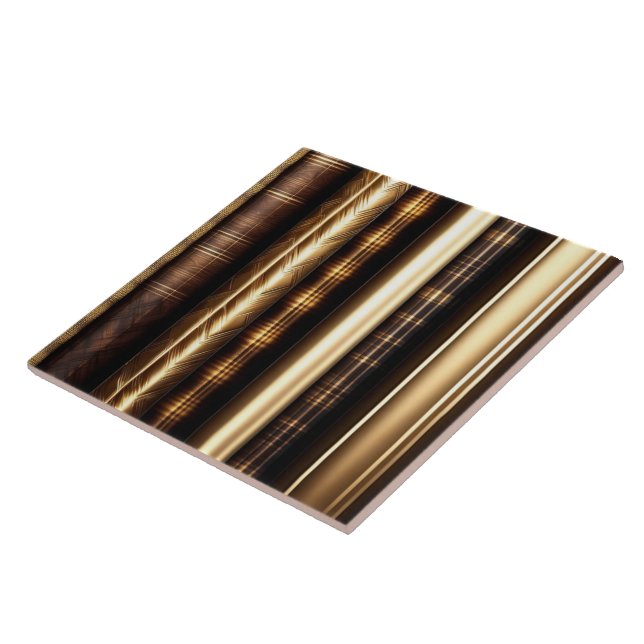 Wood Gold Trendy Art Lamperia Collection Ceramic Tile (Side)
