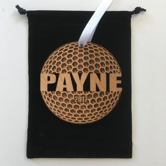 Wood Golf Ball Ornament for Christmas Team Gifts (Front)