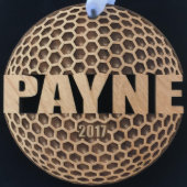 Wood Golf Ball Ornament for Christmas Team Gifts (Front)