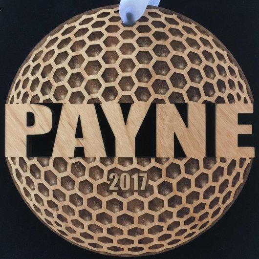 Wood Golf Ball Ornament for Christmas Team Gifts (Front)