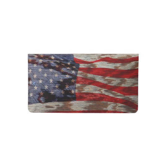 Wood grain American flag Checkbook Cover | Zazzle.com