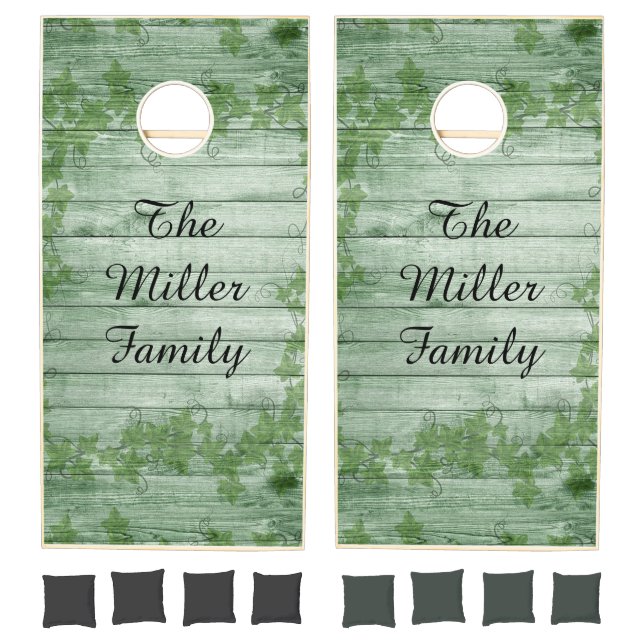 Wood Grain and Vines Cornhole Set (Set)