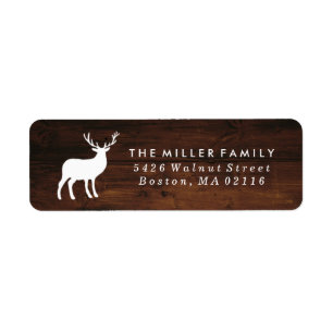 Wood Grain and White Stag Holiday Label