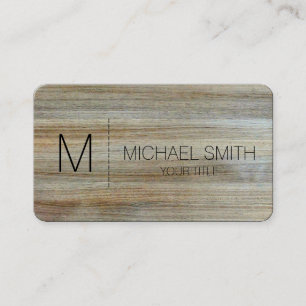 Wood Grain Background Monogram #2 Business Card
