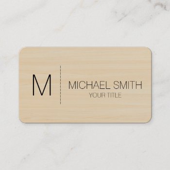 Wood Grain Background Monogram Business Card by NhanNgo at Zazzle