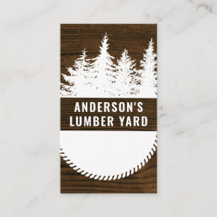 Wood Grain Background   Trees and Circular Saw Business Card
