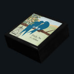 Wood Grain Bird Cage Teal Cute Kissing Love Birds Jewelry Box<br><div class="desc">Wedding Black Lacquer Keepsake Custom Designer Personalized Jewelry Box or Memory Box Elegant Unique Wedding Anniversary  Christmas Gifts or Valentines Day Gifts</div>