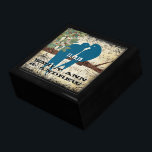 Wood Grain Bird Cage Teal Cute Kissing Love Birds Jewelry Box<br><div class="desc">Wedding Black Lacquer Keepsake Custom Designer Personalized Jewelry Box or Memory Box Elegant Unique Wedding Anniversary  Christmas Gifts or Valentines Day Gifts</div>