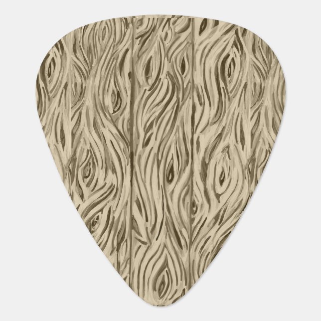 Wood Grain Board French Oak Barrel guitar pick (Front)