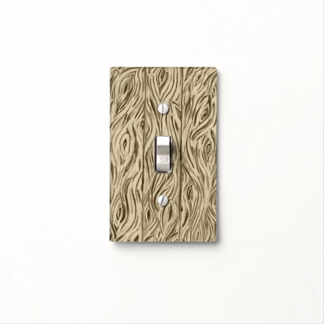 Wood Grain Board French Oak light switch cover (In Situ)