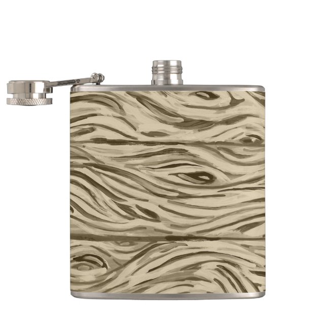 Wood Grain Board French Oak Wine Barrel flask (Opened)