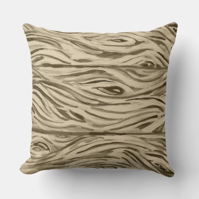 wood grain board planks throw pillow (Front)