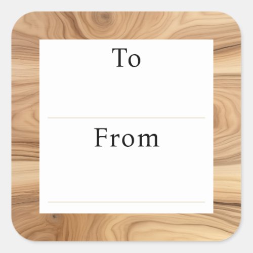 Wood grain border to from gift labels