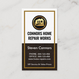 Wood Grain Brown Frame Carpenter Business Card