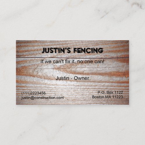 Wood grain business card