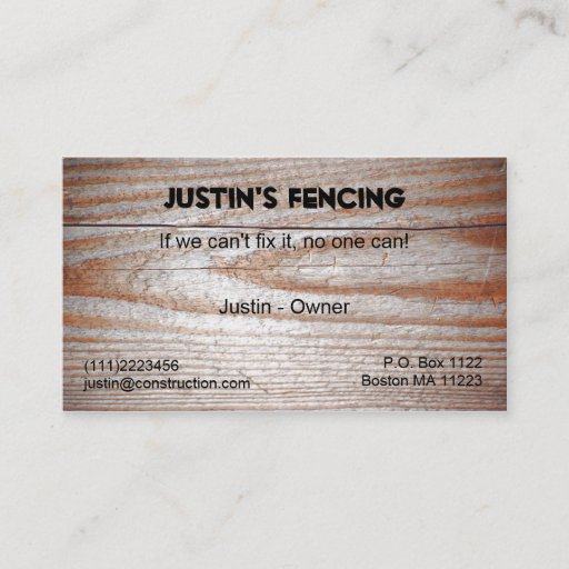 Customizable Wood grain business card