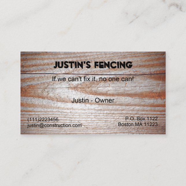 Wood grain business card (Front)