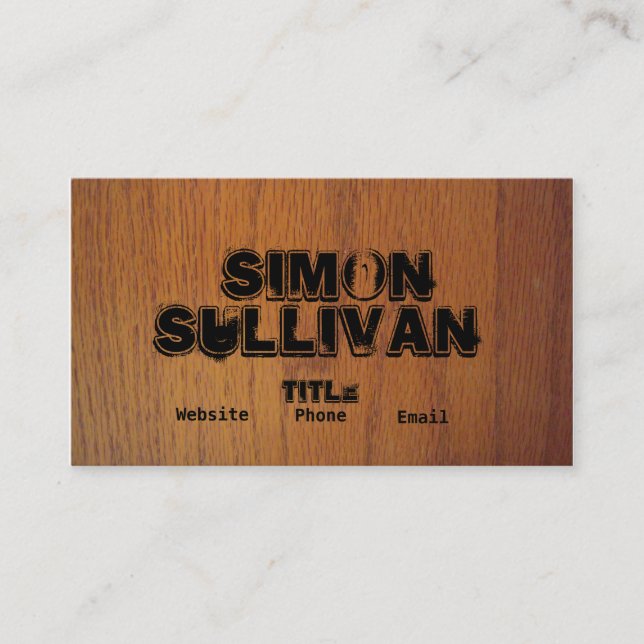 Wood Grain Business Cards (Front)