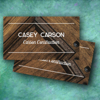 Wood Grain Carpentry Construction Or Other  Business Card by annpowellart at Zazzle