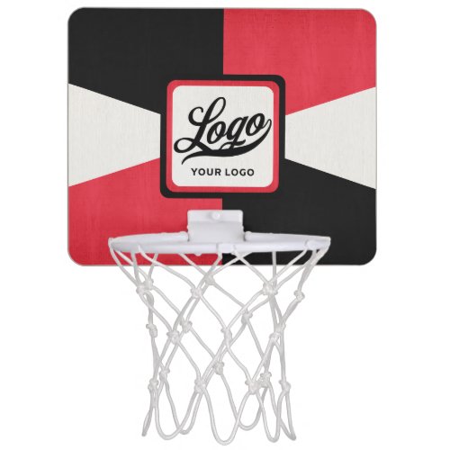 Wood grain Company Logo Business Red Black Brand Mini Basketball Hoop