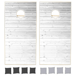 Wood Grain Cornhole Set
