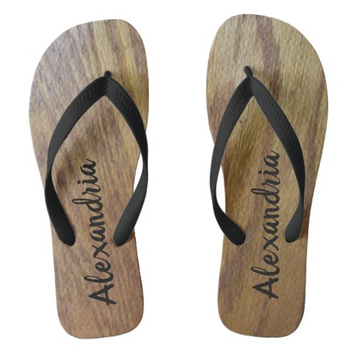 Wood Grain Customized Flip Flops