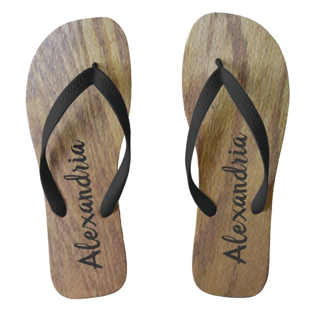Wood Grain Customized Flip Flops (Footbed)