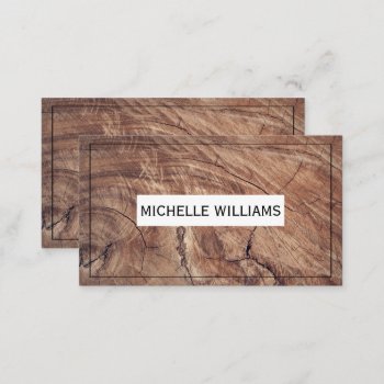 Wood Grain Cut Background Business Card by lovely_businesscards at Zazzle