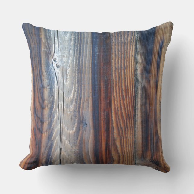 Wood grain detail throw pillow (Front)