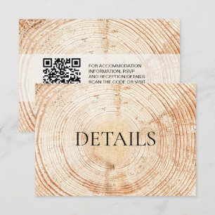Wood Grain Details Rustic Wedding QR code Template