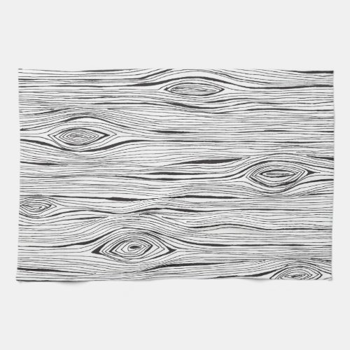 Wood Grain Doodle Tea Towel