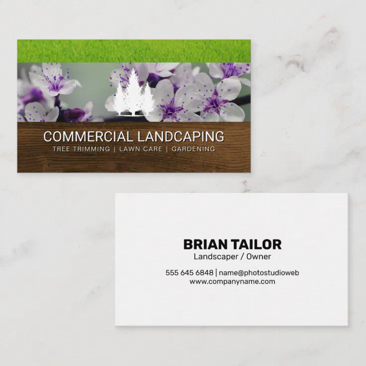 Wood Grain Flowers Trees Business Card Zazzle