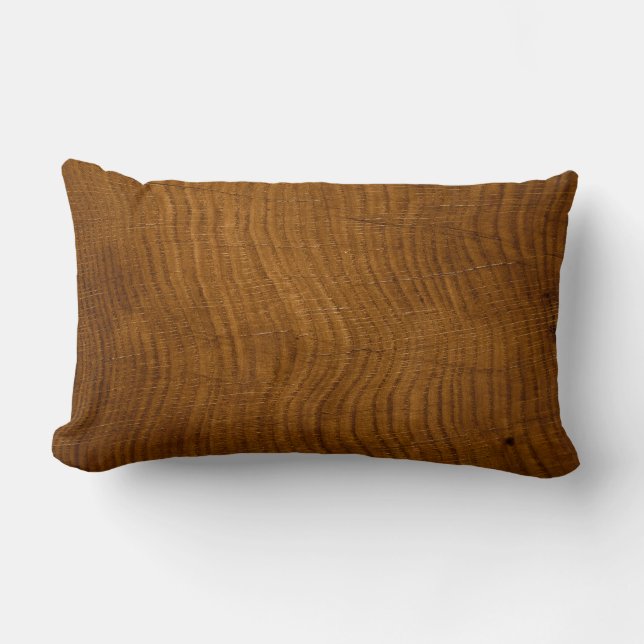 wood grain from oak tree lumbar pillow (Front)
