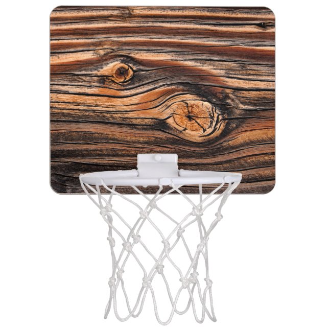 Wood Grain Knot Texture  Mini Basketball Hoop (Front)