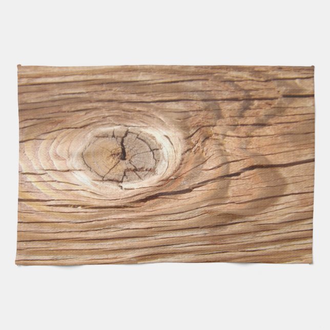 Wood Grain Knothole Kitchen Towel (Horizontal)