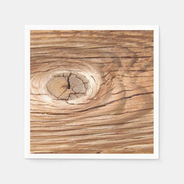 Wood Grain Knothole Paper Napkins (Front)