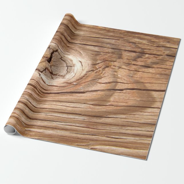 Wood Grain Knothole Wrapping Paper (Unrolled)