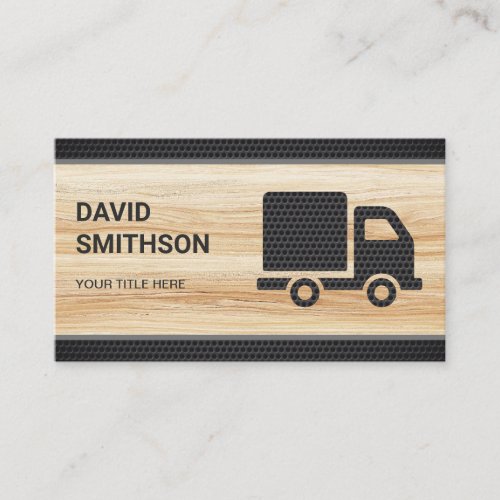 Wood Grain Logistics Transportation Cargo Truck Business Card