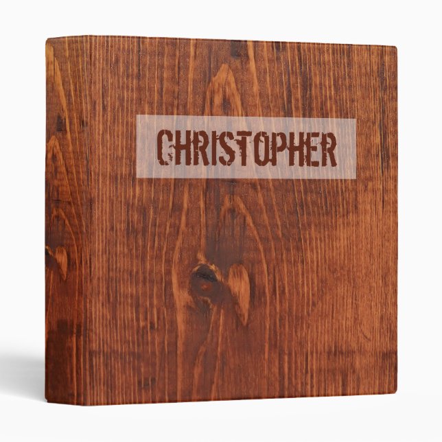 Wood Grain Look Binder Personalized (Front/Spine)