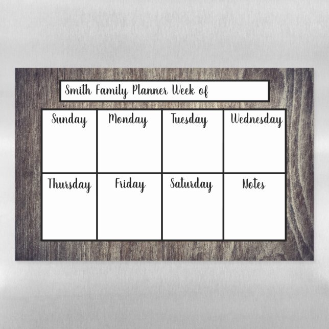 Wood Grain Magnetic Dry Erase Sheet (Horizontal)