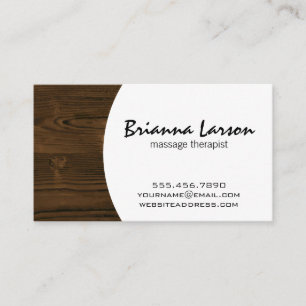 Wood Grain Massage Therapist Business Card